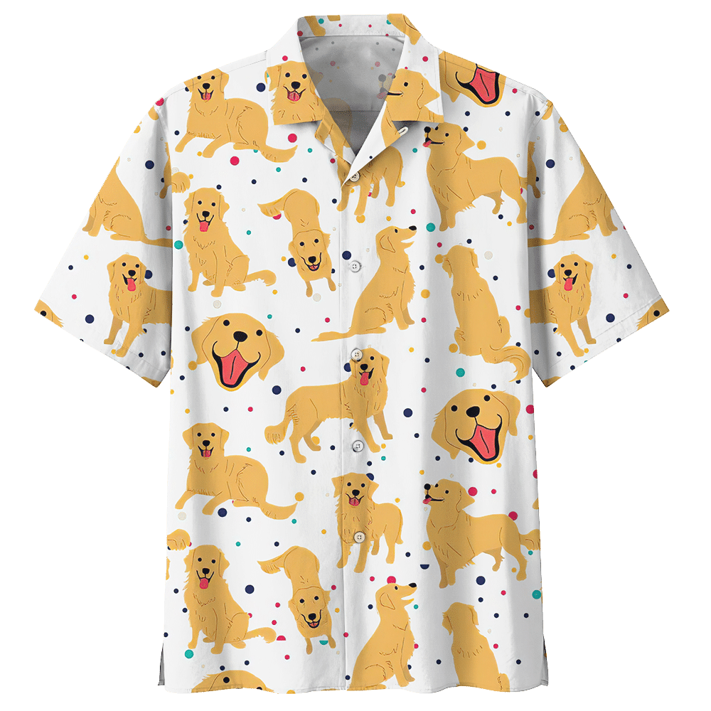 Golden Retriever White Unique Design Unisex Hawaii Shirt For Men And Women Ha53982