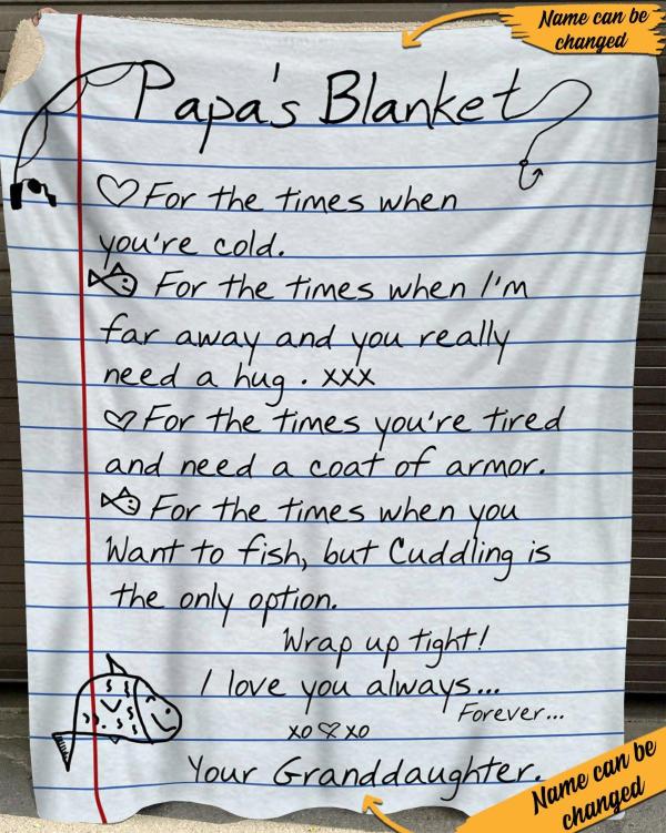 Personalized Papa’S Blanklet For The Times When You’Re Cold Fishing Blanket For Dad