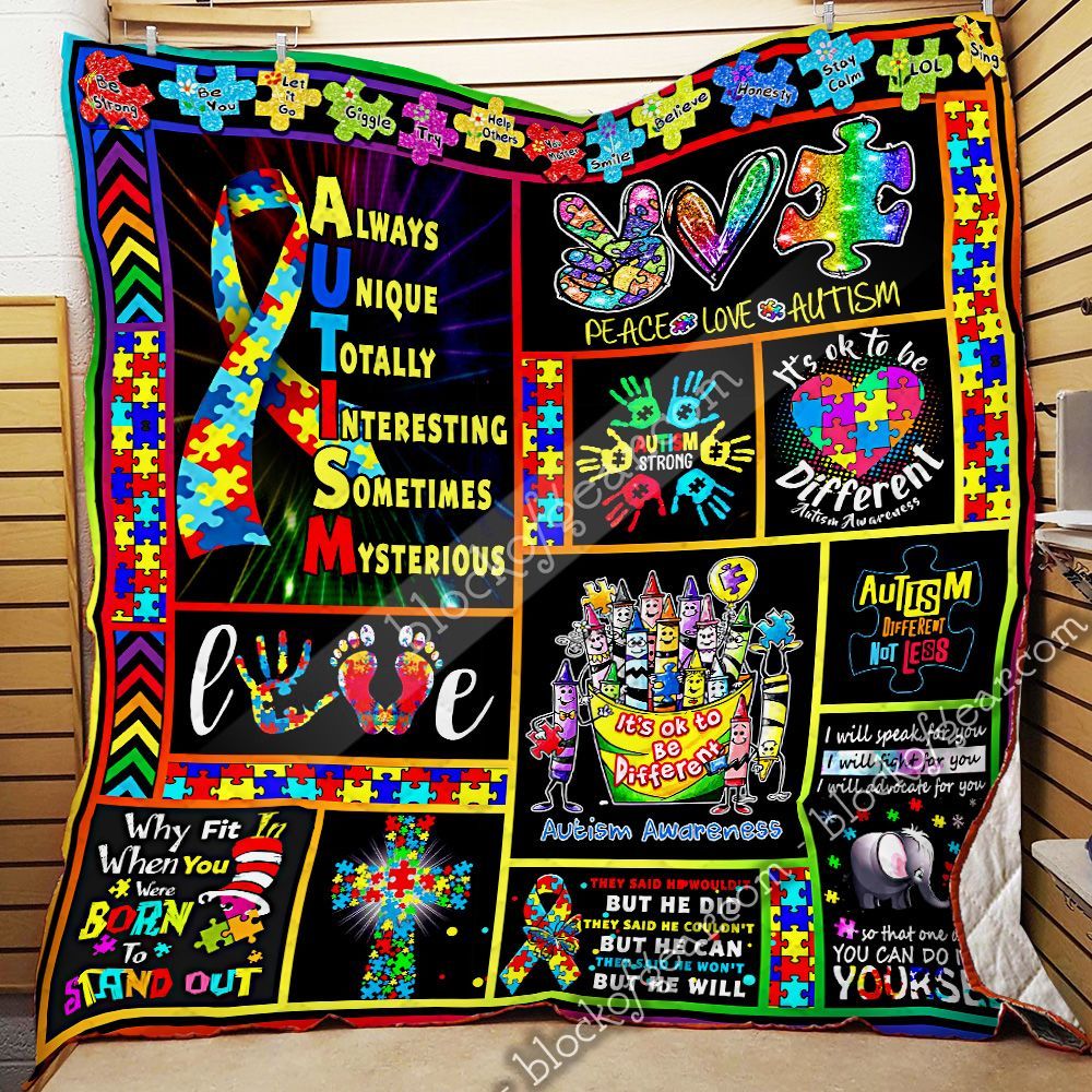 Autism Awareness, Why Fit When You Were Born To Stand Out Quilt Blanket