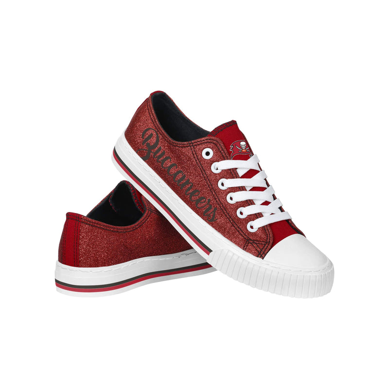 Tampa Bay Buccaneers NFL Womens Color Glitter Low Top Canvas Shoes