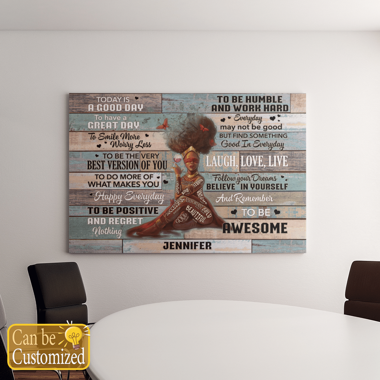 Personalized Canvas Poster For Girl For Women Black Queen Wall Art Gift For Black Girl Canvas Poster For Black Women