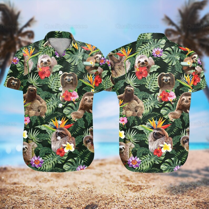 Sloth Hawaiian Shirt Funny Shirts Ha11028