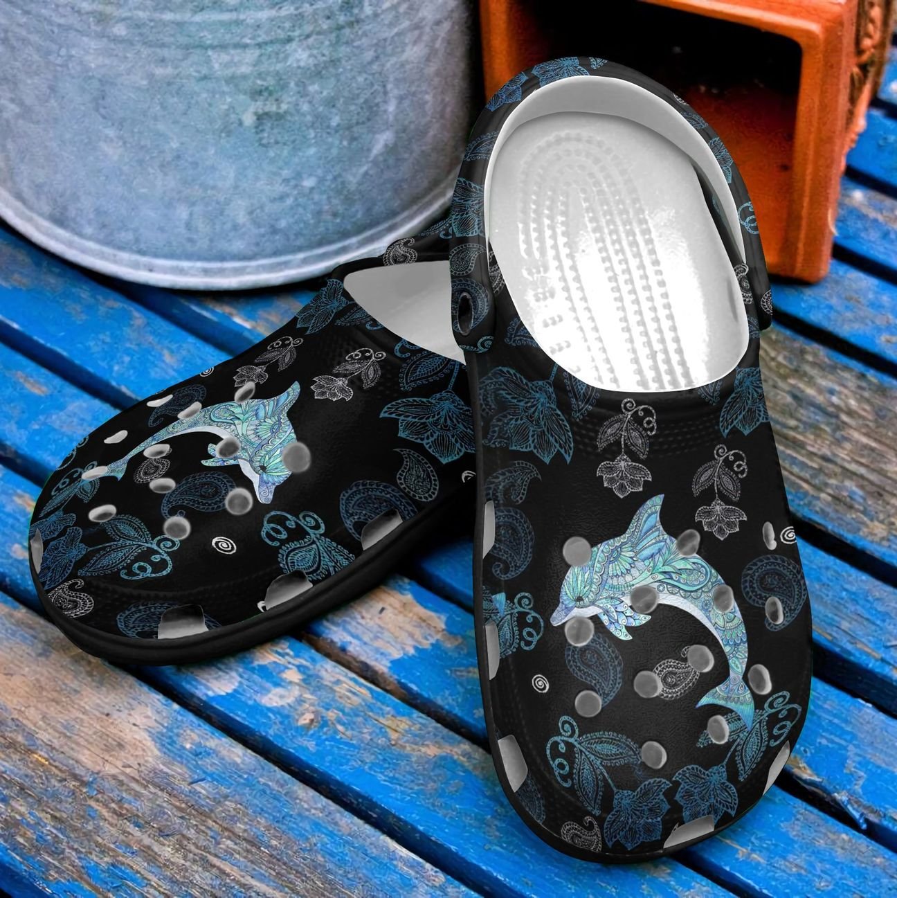 Dolphin Personalized Clog, Custom Name, Text, Color, Number Fashion Style For Women, Men, Kid, Print 3D Amazing Dolphin