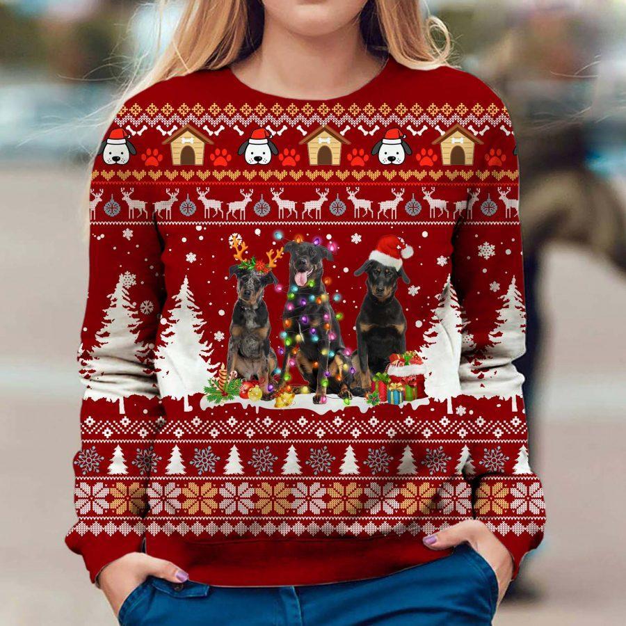 Beauceron Christmas – Ugly Christmas Sweatshirt – 3D Sweatshirt