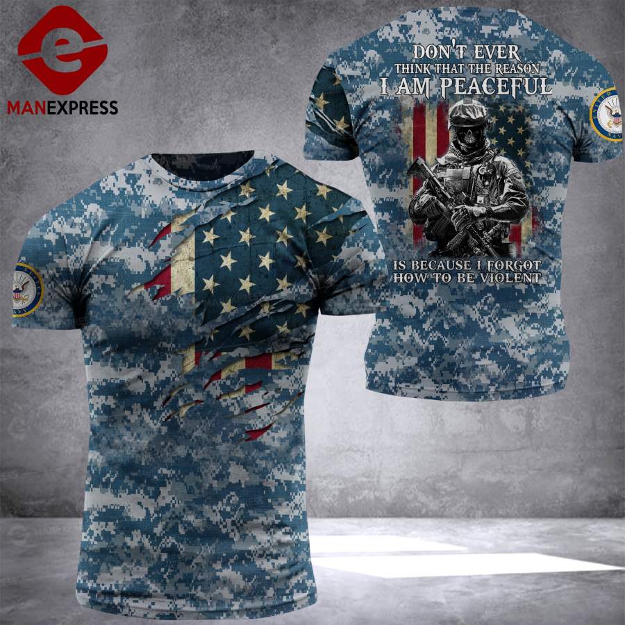 US NAVY BROKEN FLAG LMT 3D Tshirt DONT EVER - Jasaust Store