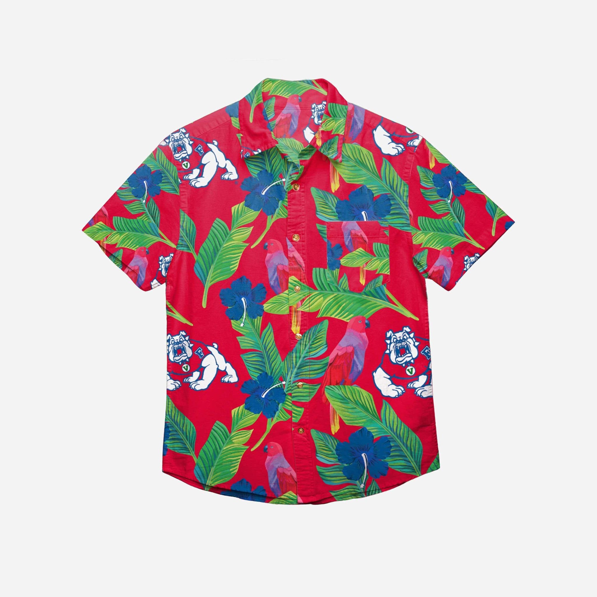 Fresno State Bulldogs Floral Button Up Hawaii Shirt Ha32759