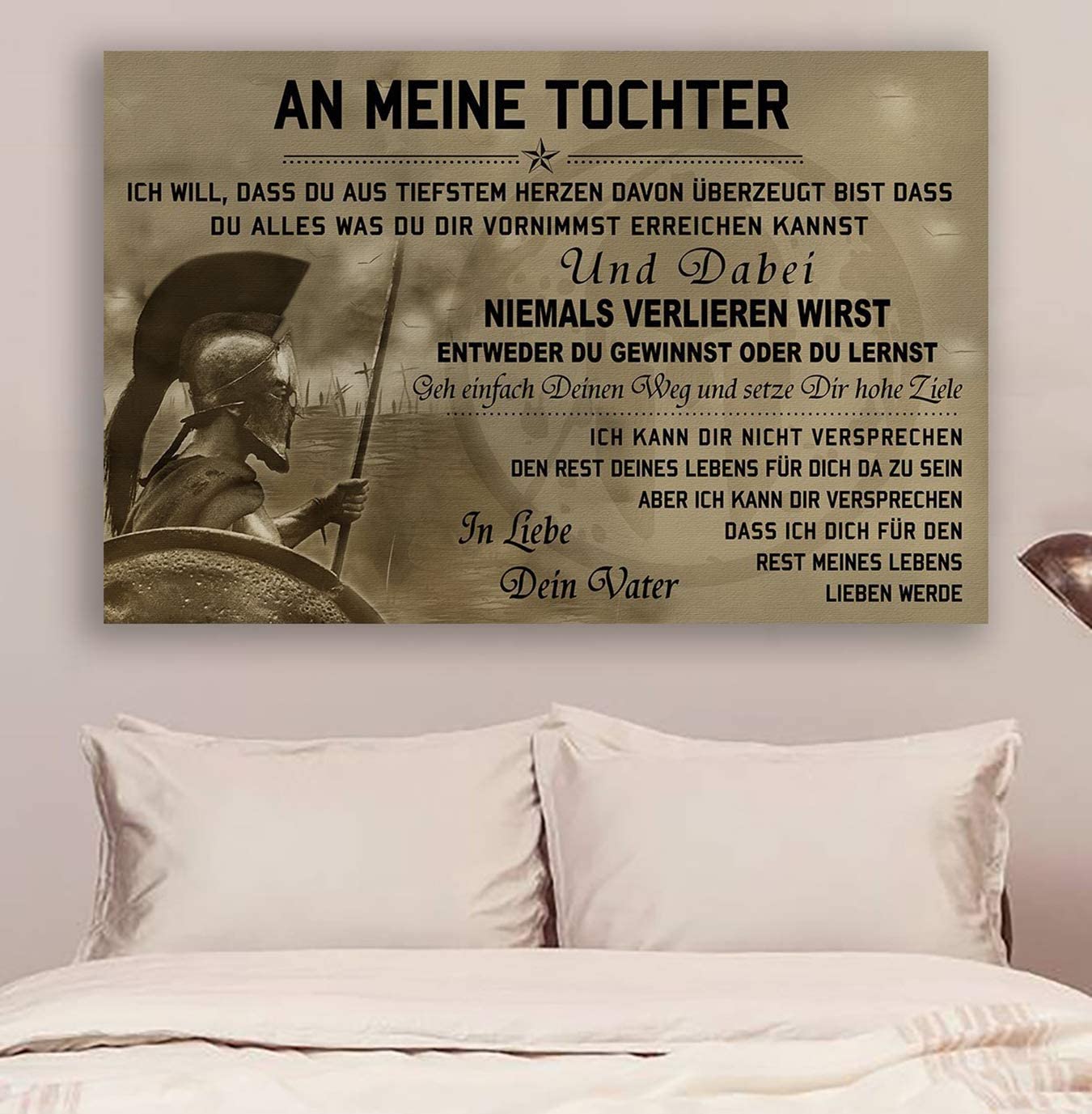 Poster for Room Aesthetic -Command Strips Wall Decor – Cv1189 Lda Spartan Poster – Dad to Daughter – Never Lose Ger