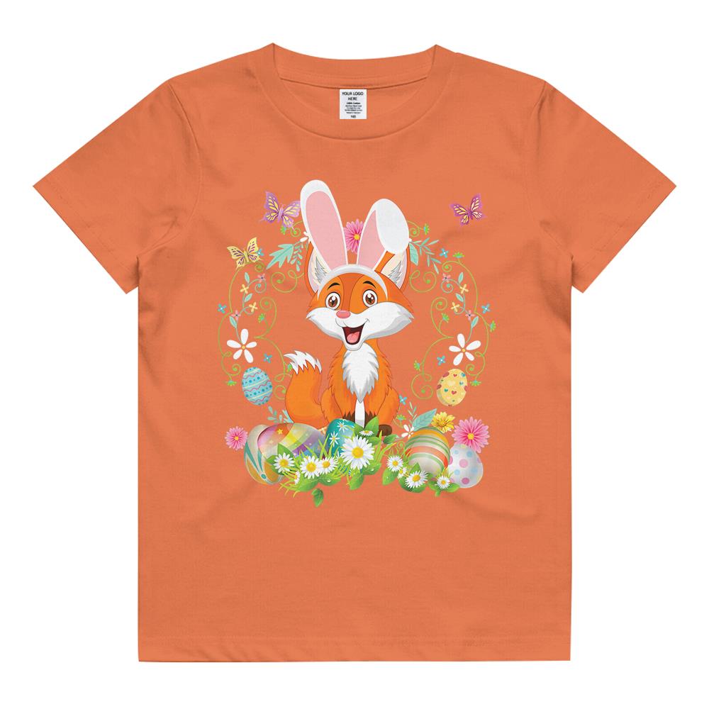 Bunny Fox Happy Easter Day Lover Egg Hunt Lovely Cute Kids T Shirt