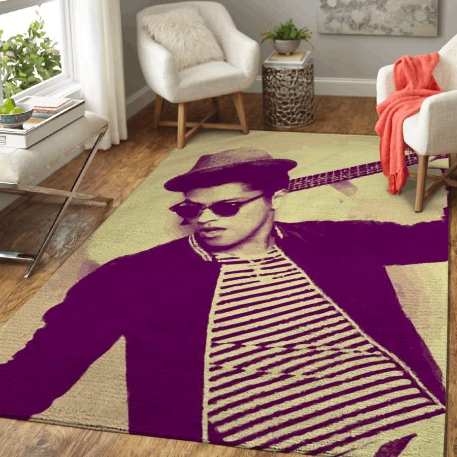 Bruno Mars American Singer Art Area Rug