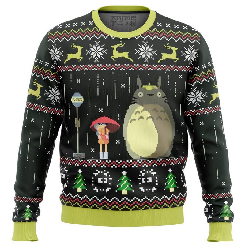 Studio Ghibli Totoro Rain Premium Ugly Christmas Sweater