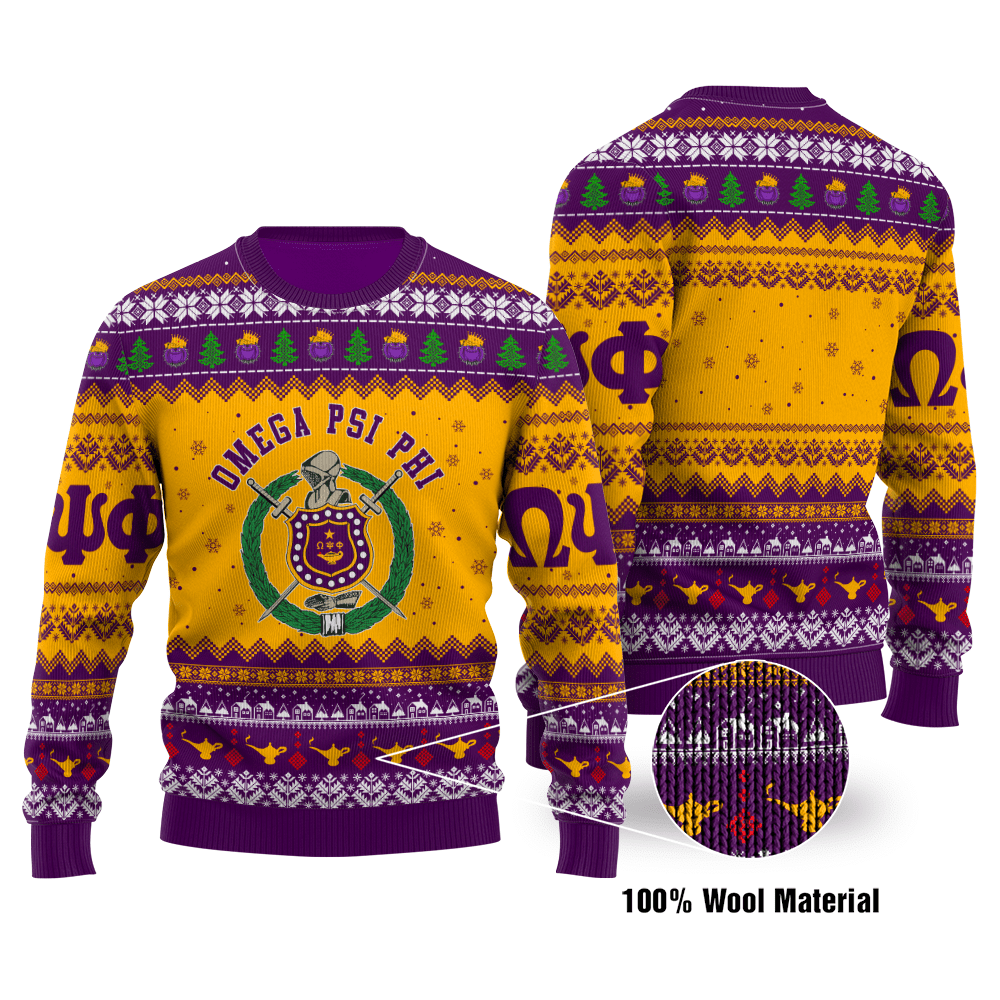 Omega Psi Phi Limited Edition Ugly Christmas Sweater, All Over Print Sweatshirt