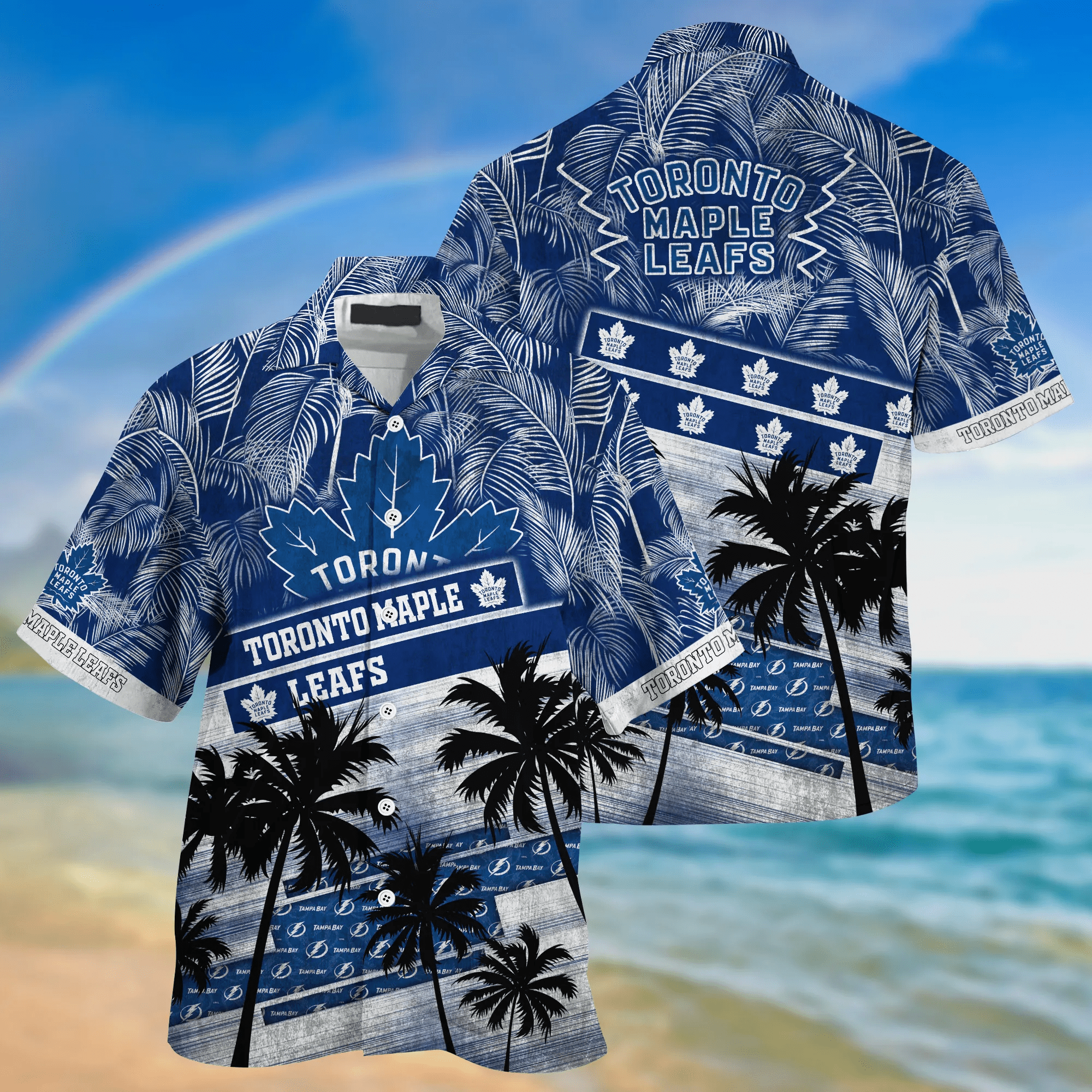 Toronto Maple Leafs Nhl Palm Tree Pattern Hawaii Shirt For Sports Fans Unisex Sport Hawaii Shirt