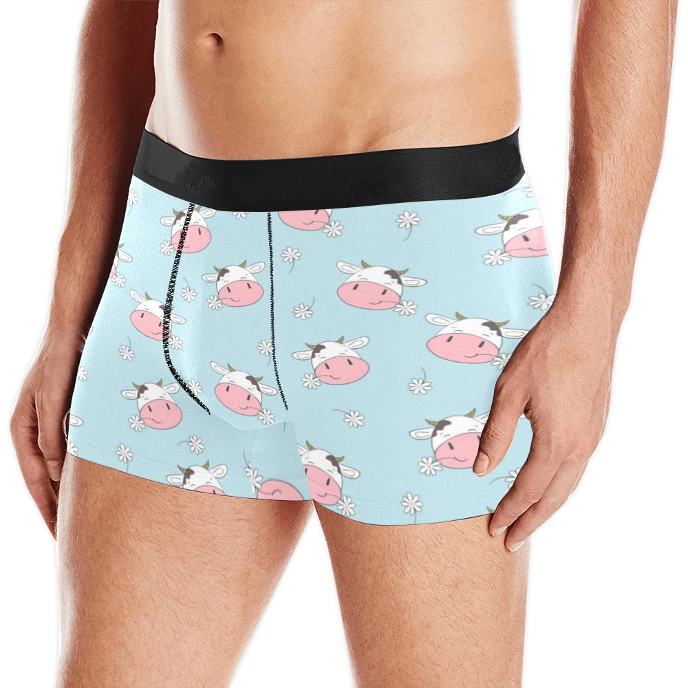 Cute Cow Flower Pattern Men’S All Over Print Boxer Briefs Men’S Underwear