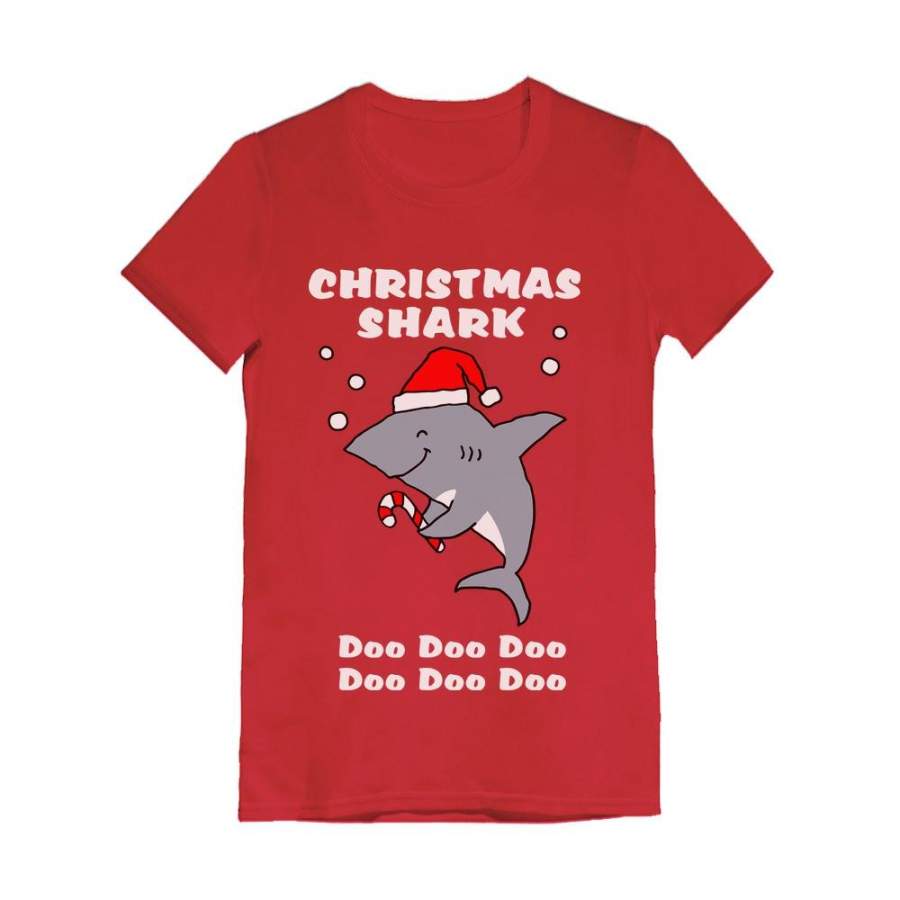 Christmas Shark Doo Doo Ugly Sweater Toddler Kids Girls’ Fitted T-Shirt