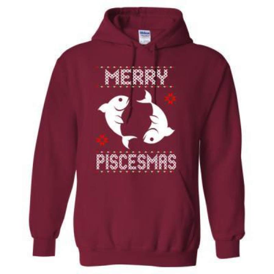 AGR Merry Piscesmas Ugly Christmas Sweater – Heavy Blend™ Hooded Sweatshirt