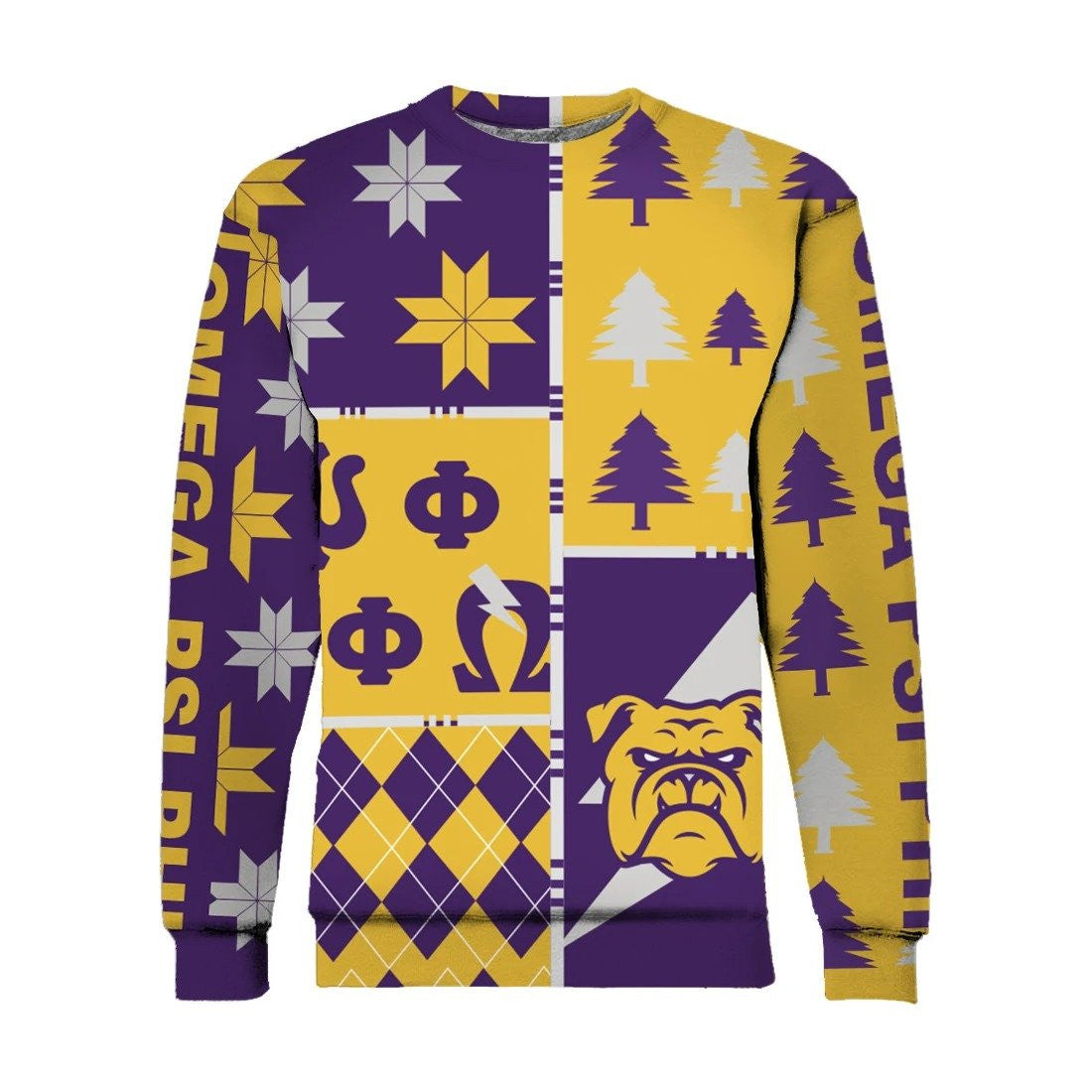 Fraternity Sweatshirt – Omega Psi Phi Christmas Mix Crewneck Sweatshirt