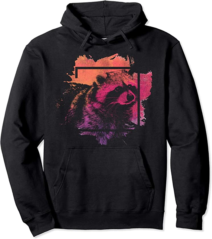 Zoo Animal Raccoon Pullover Hoodie