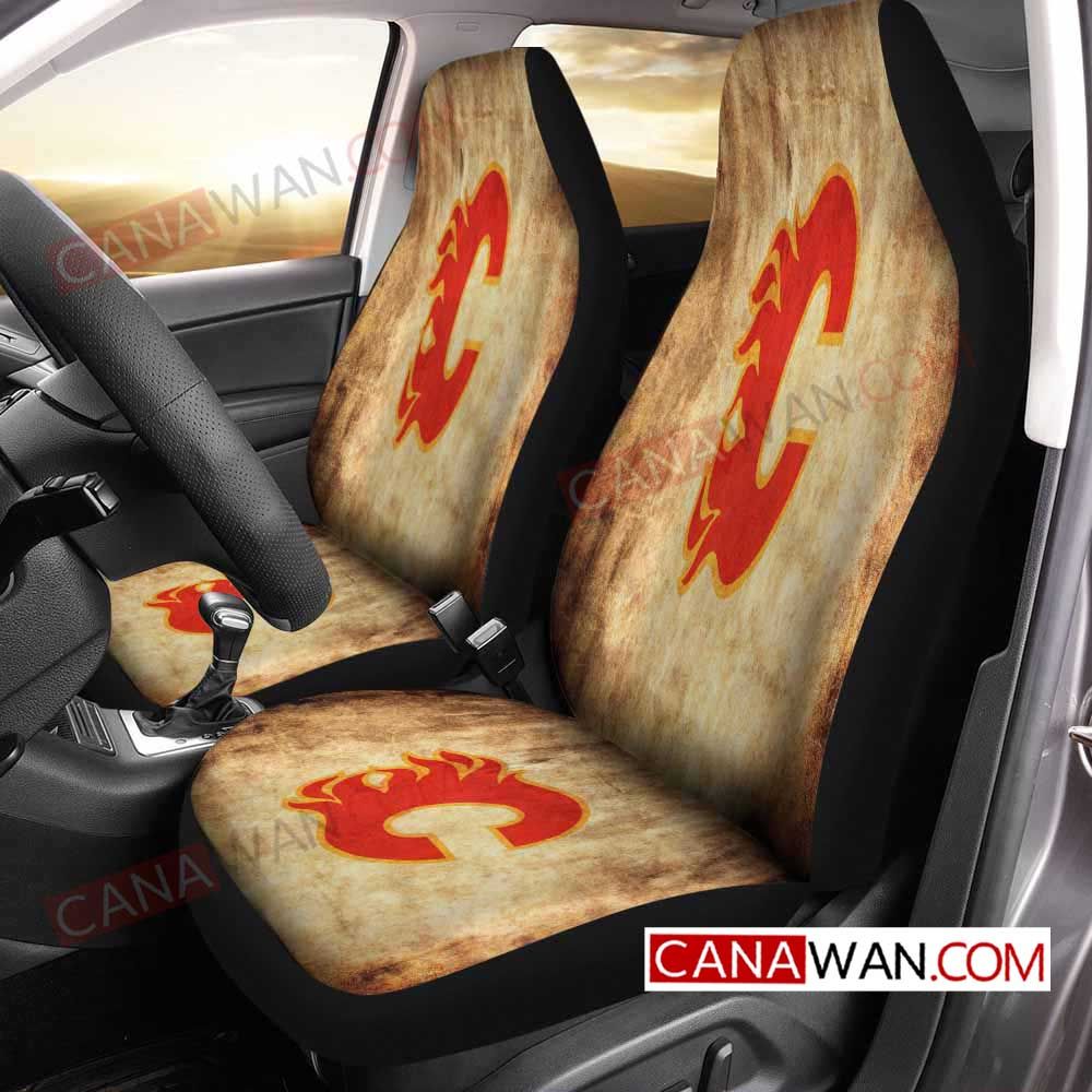 Calgary Flameslogo Art Style9 3D Customized Personalized Car Seat Cover