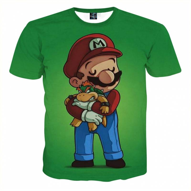 Super Mario Bowser Teddy Fan Art Theme Game T-Shirt