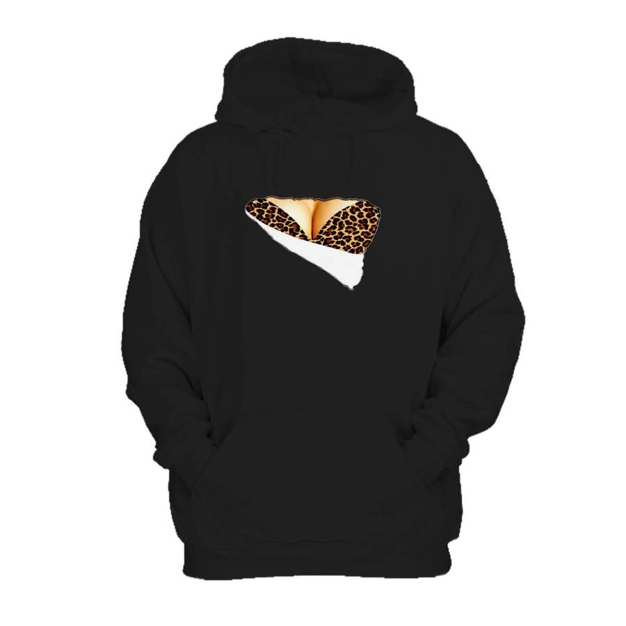 3d Funny Fake Naked Big Chest Bra Leopard Boob Cheetah Hoodie