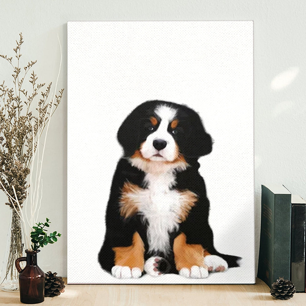 Dog Portrait Canvas – Bernese Mountain – Dog Puppy – Dog Wall Art Canvas – Canvas Print – Furlidays