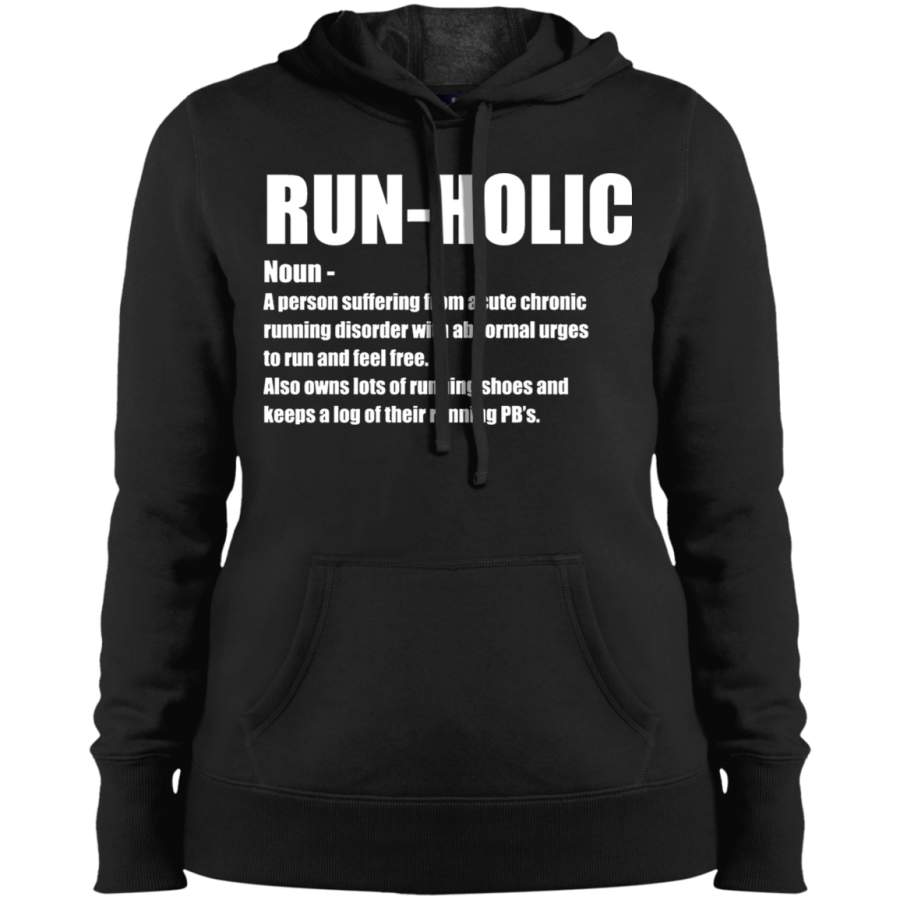 AGR Running Funny Design – Run-Holic Noun Ladies’ Pullover Hooded Sweatshirt