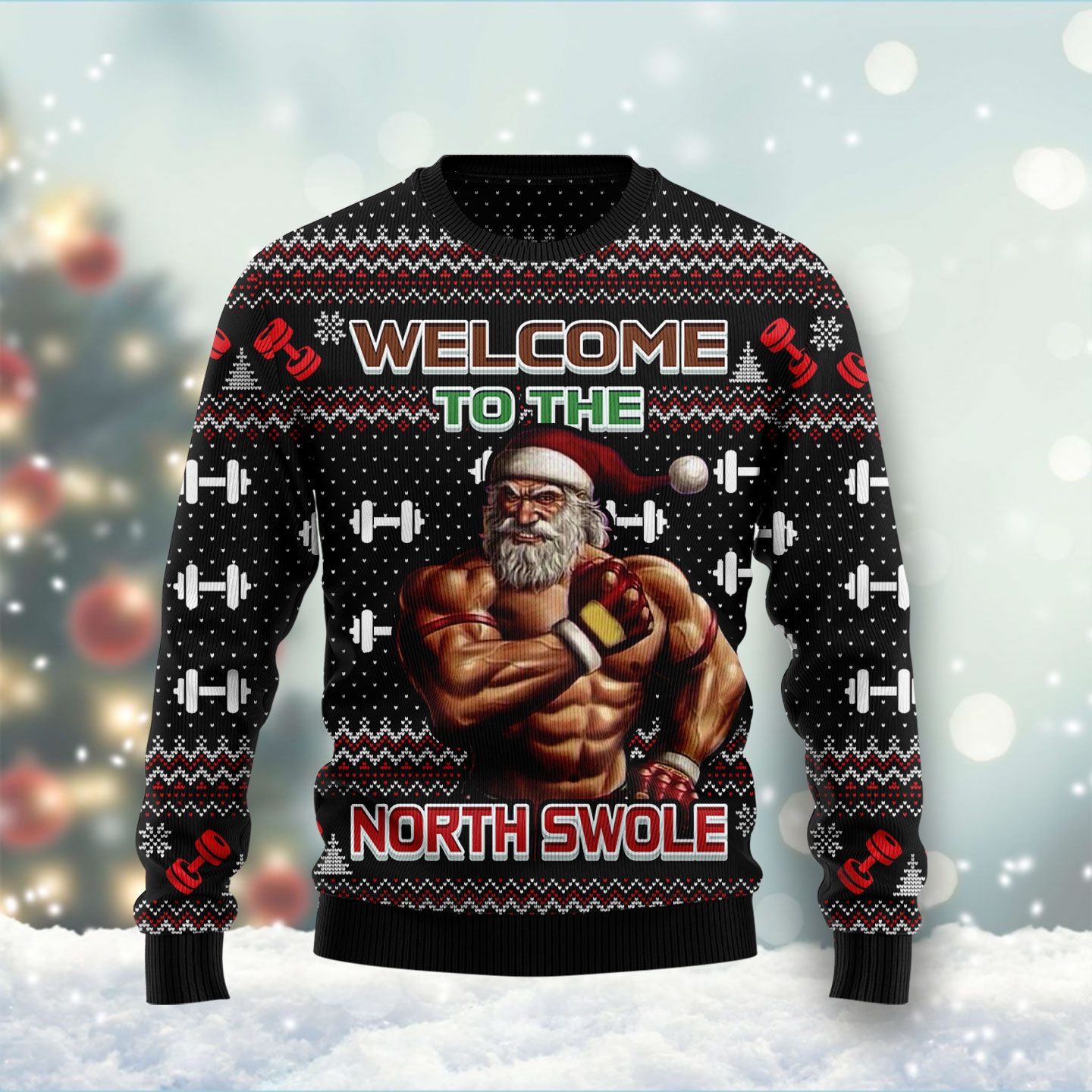 Welcome To The North Swole HT101302 Ugly Christmas Sweater