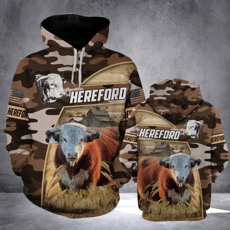 Animal Hereford Camo 3D Hoodie