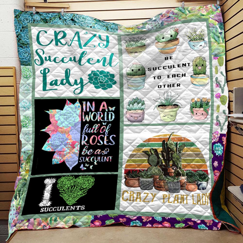 Crazy Succulent Quilt Blanket