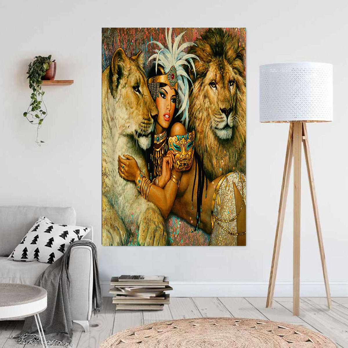 African American Art Canvas Egyptian Queen African Home Decor