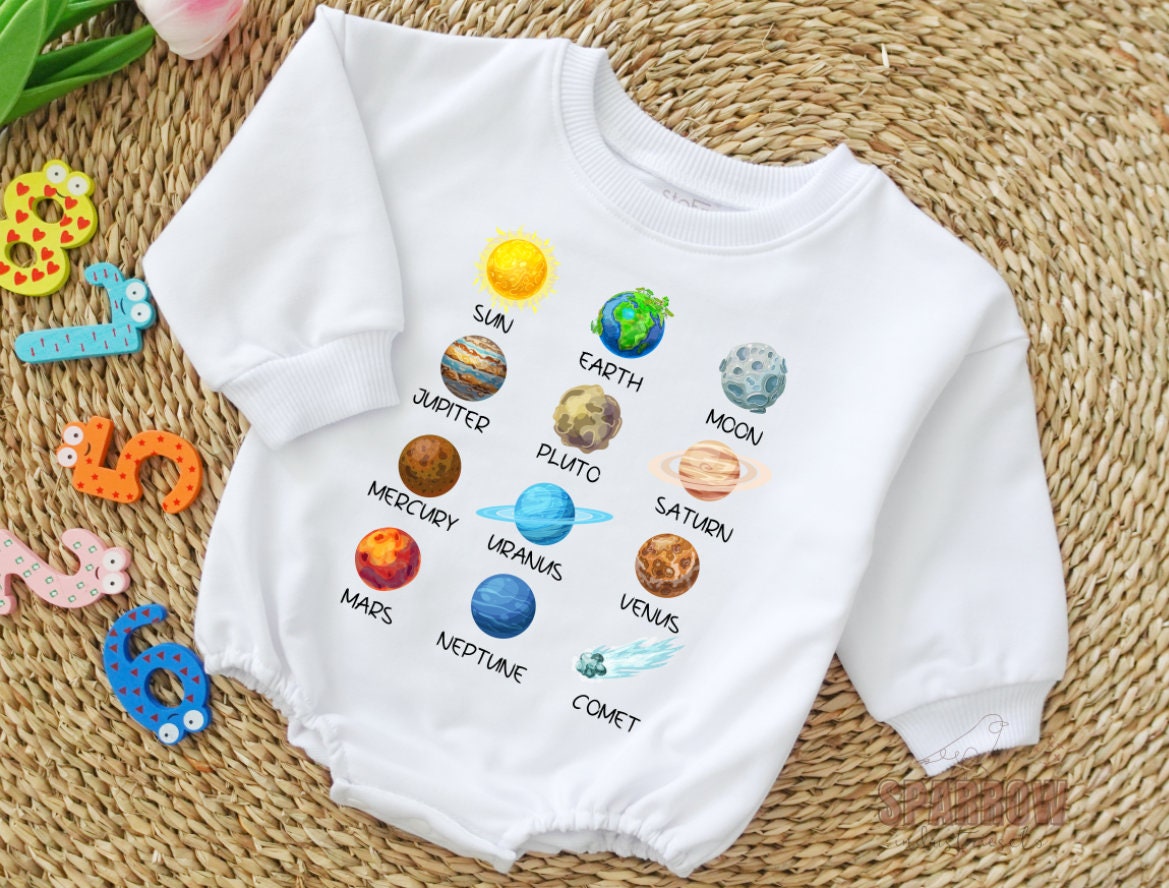 Planets Baby Onesie, Astronaut Baby Sweatshirt, Planets Baby Bodysuit, Newborn Gift Idea, Outer Space Theme Baby Bodysuit – STAFAZ