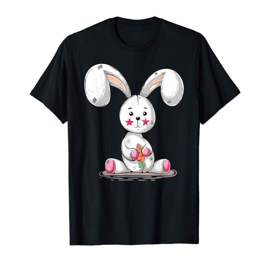 Cute Baby Rabbit Short Sleeve T-Shirt Happy Easter Gift Men Cotton T Shirt