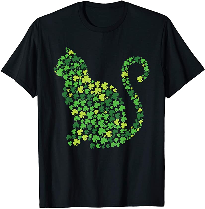 Cat Kitten Lucky Shamrock Clover – St Patricks Day T-Shirt