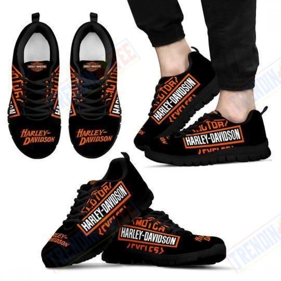 Harley Davidson Sneakers Mens Womens Motorcycle Lovers Custom Print Footwear Casual Riding Shoes TDT944