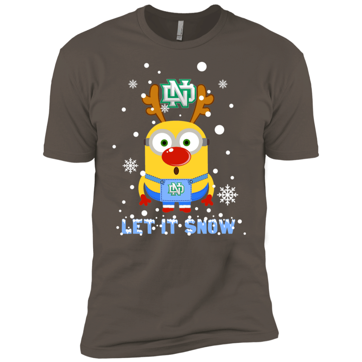 Buy Minion North Dakota Fighting Hawks Ugly Christmas Sweaters Let It Snow Men’S T-Shirt