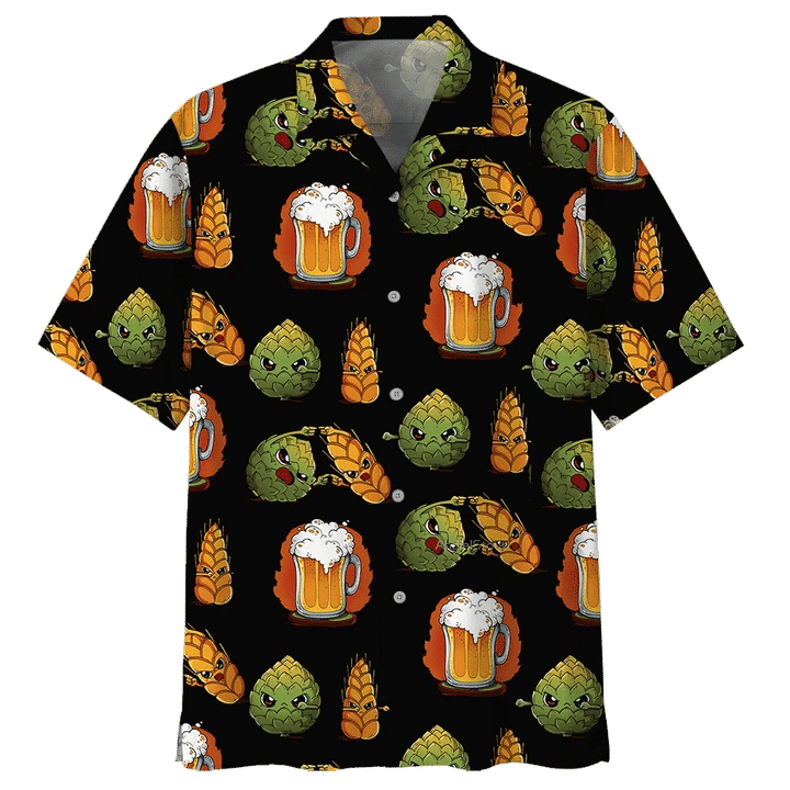 Funny Beer Hops And Barley Hawaii Aloha Shirts Beach Shorts H Ha94632