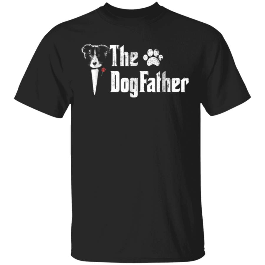 Mens The Dogfather Border Collie Dog Dad Tshirt Fathers Day Gif