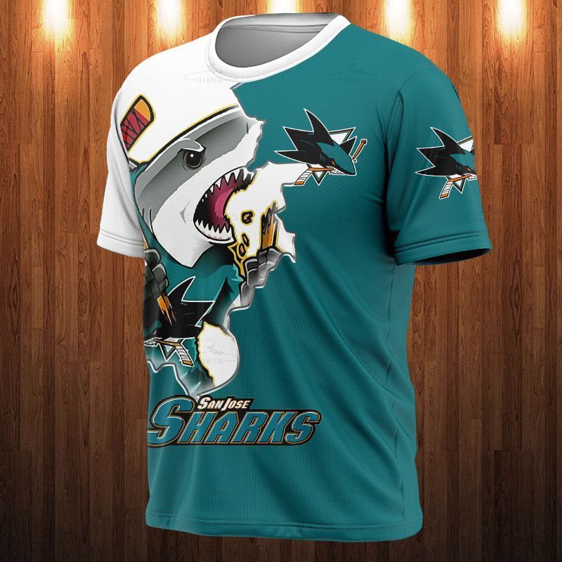 San Jose Sharks T-Shirt 3D Cartoon Graphic Gift