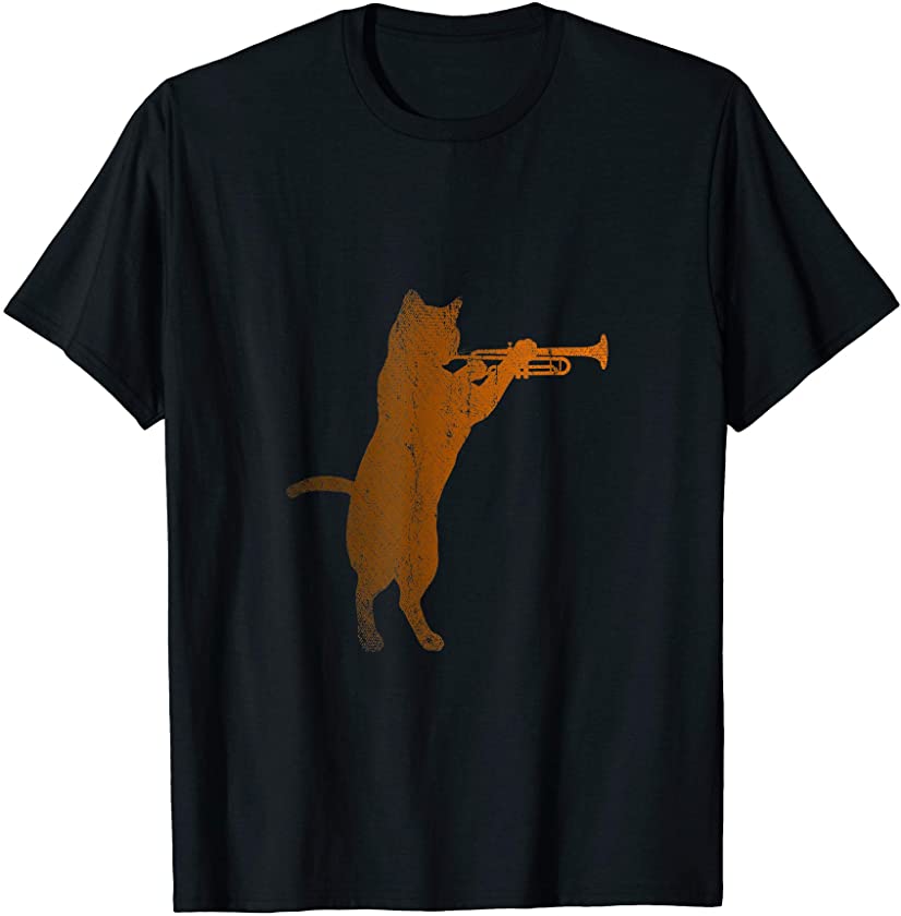 Trumpeter Cat Musician Cute Animal Lover Trumpet T-Shirt