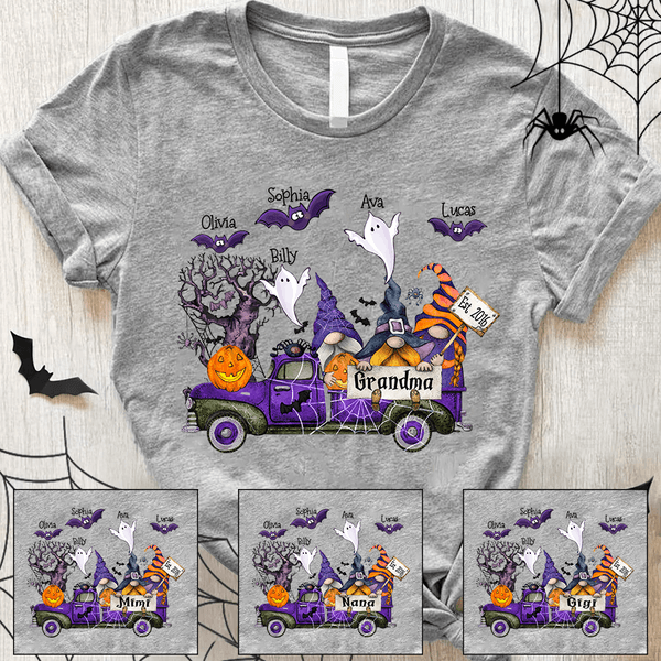 Grandma Est Halloween Personalized With Grandkids Names Shirt Gift