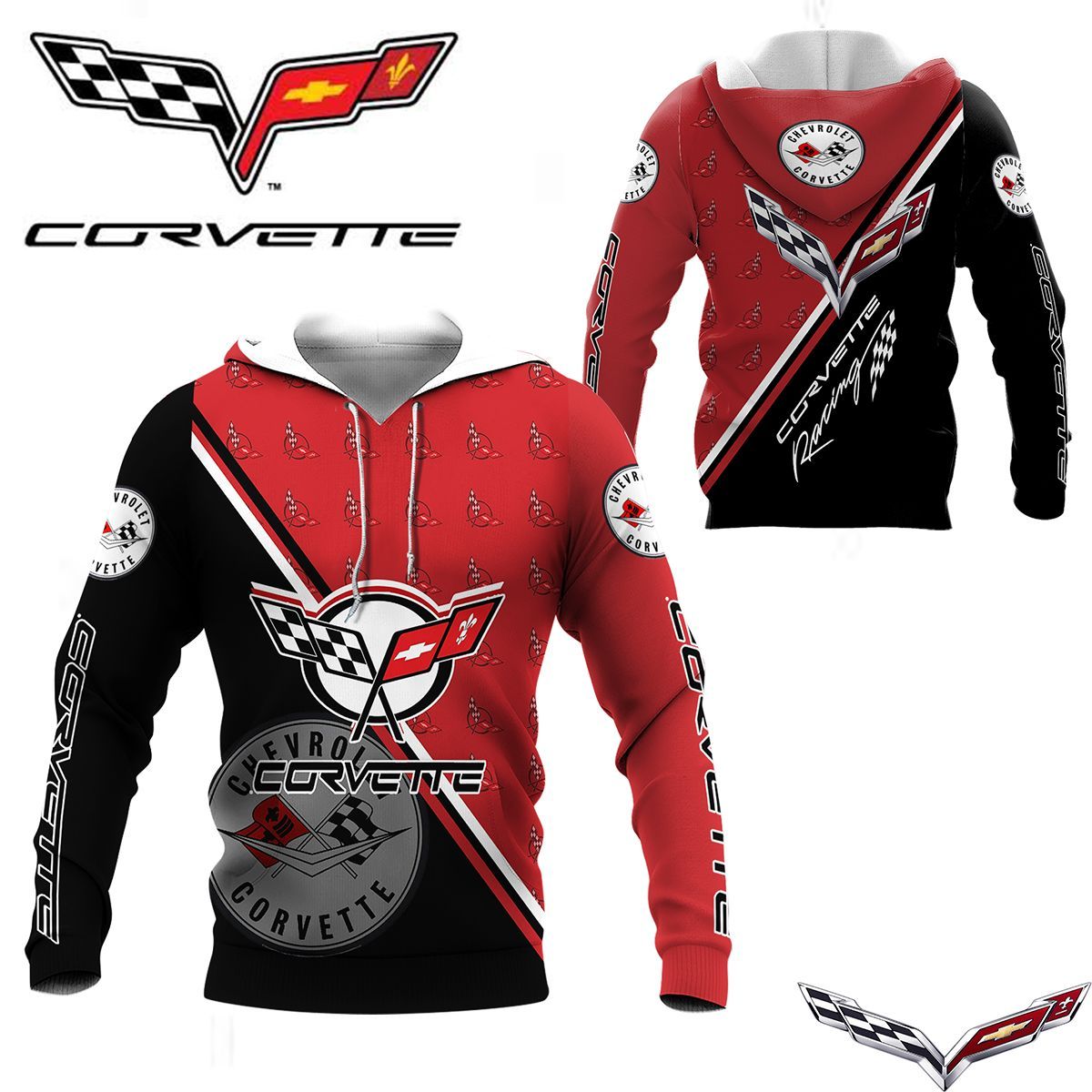 3D All Over Printed Chevrolet Corvette C5  Shirts Ver 1 (Red)