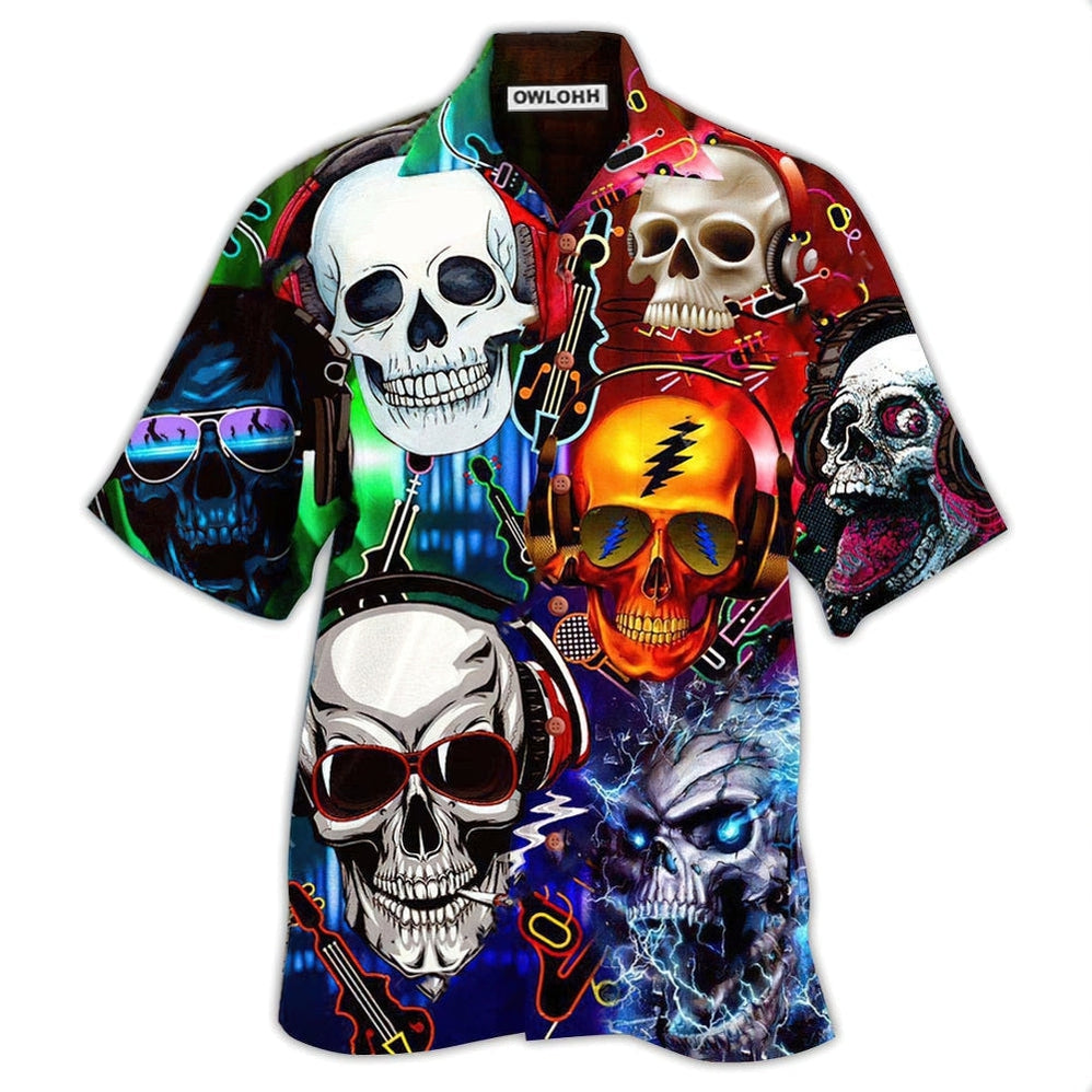 Skull Guitar Lets Get High Hawaii Shirt Ha10047