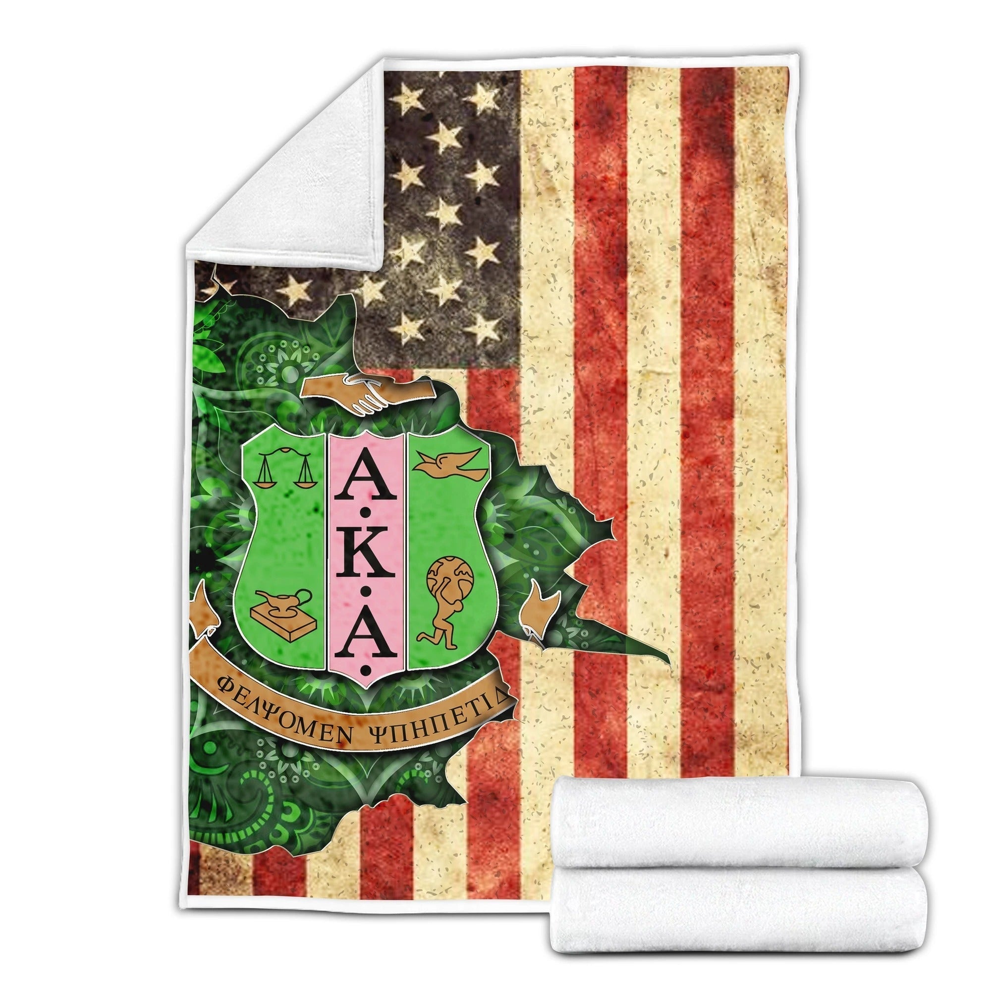 Wonderprint Blanket Alpha Kappa Alpha United States Flag Premium Blanket Lt10