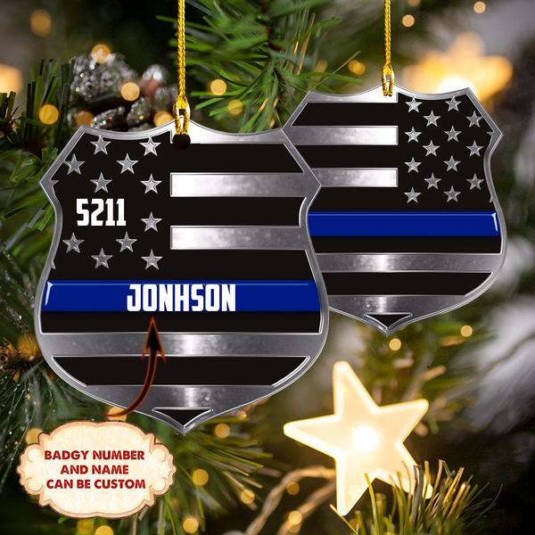 Custom Shaped Ornament – Police – Dah 147 Christmas Ornament