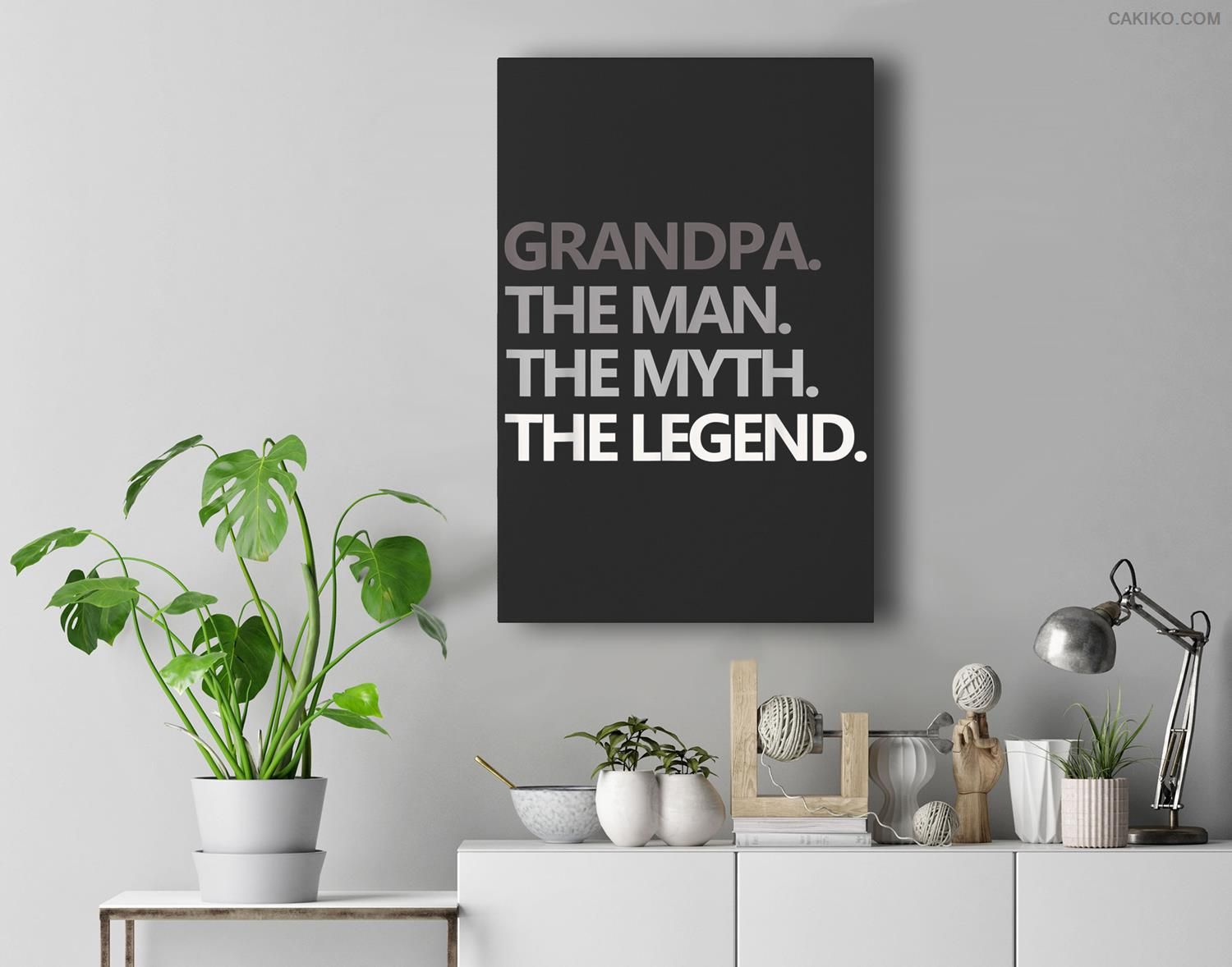 Mens Grandpa The Man The Myth The Legend Father’S Day Men Premium Wall Art Canvas Decor