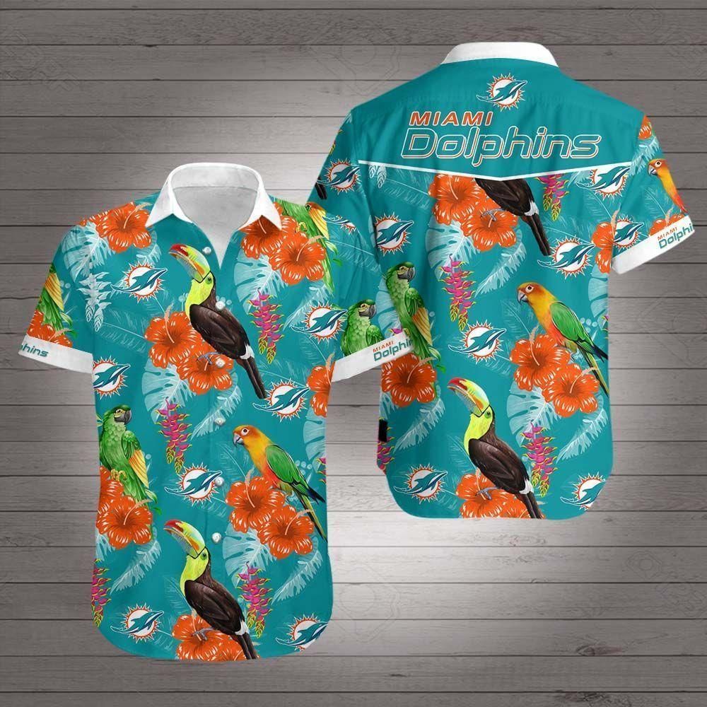 Miami Dolphins Hawaii Shirt Summer Button Up Shirt For Men Beach Wear Short Sleeve Hawaii Shirt