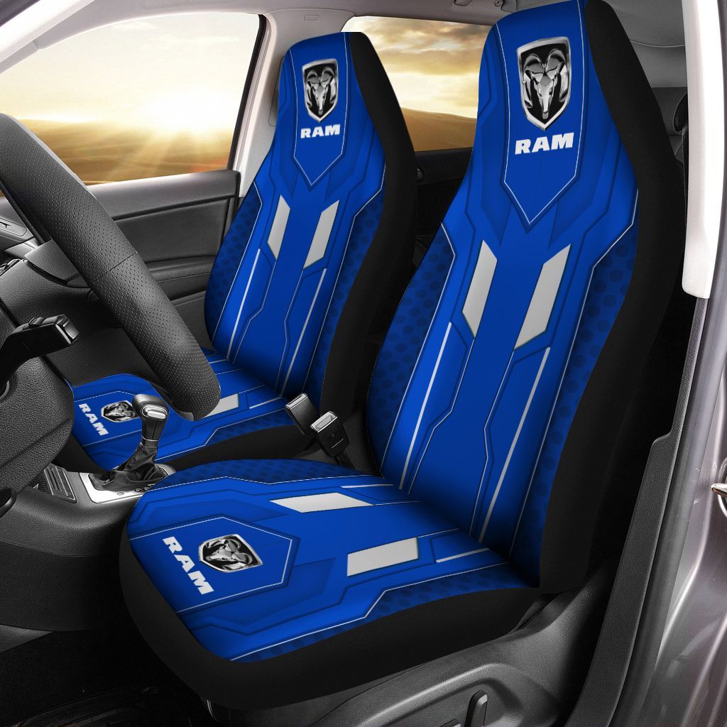 Ram Truck DvtVa Car Seat Cover (Set Of 2) Ver 10 (Blue