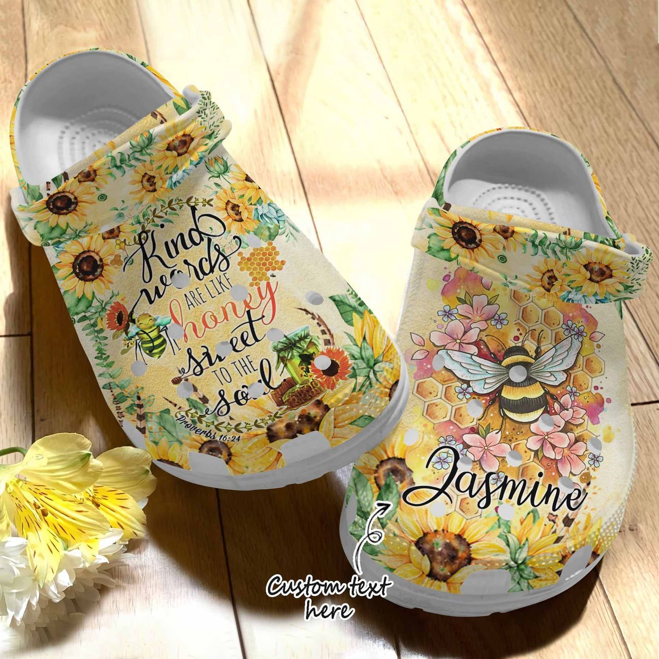 Bee Personalized Clog, Custom Name, Text Sweet To The Soul, Fashion Style For Women, Men, Kid, Print 3D