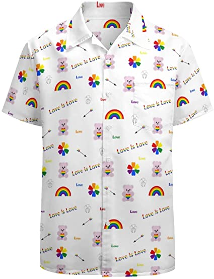 Love Is Hawaiian T Shirt For Gay Gift To Couple Rainbow Pride Shirts Ha96700