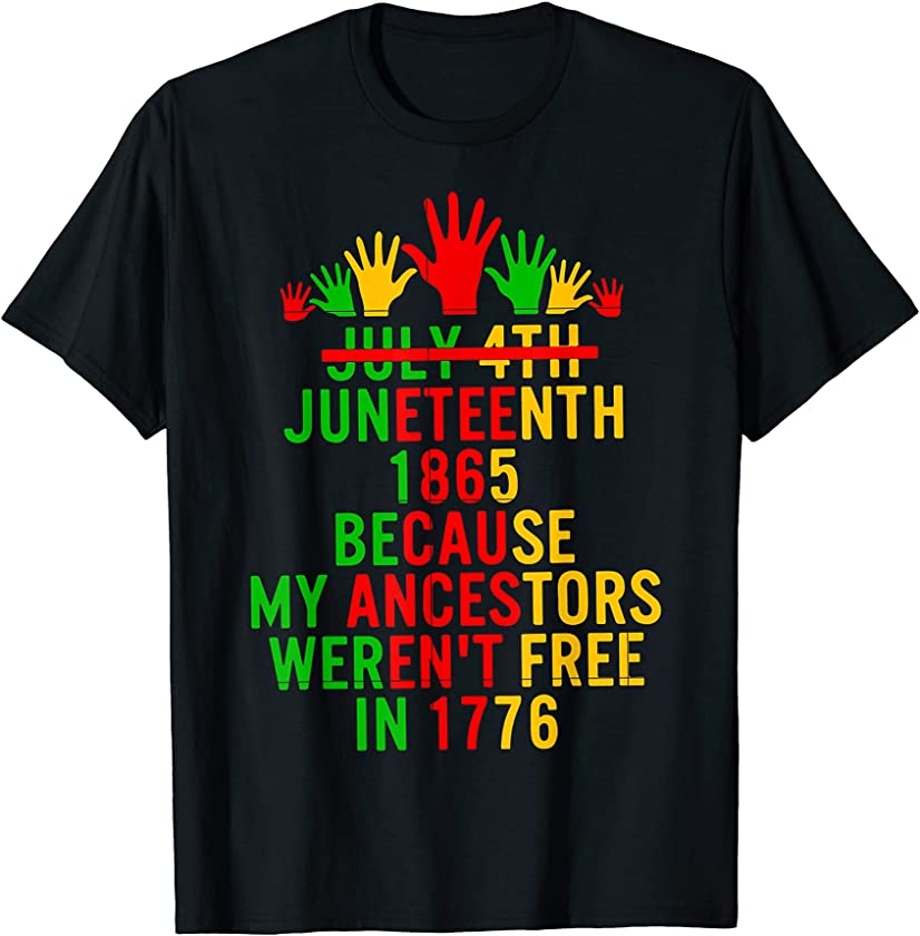 4th july Juneteenth Melanin Black Women 1865 T-Shirt